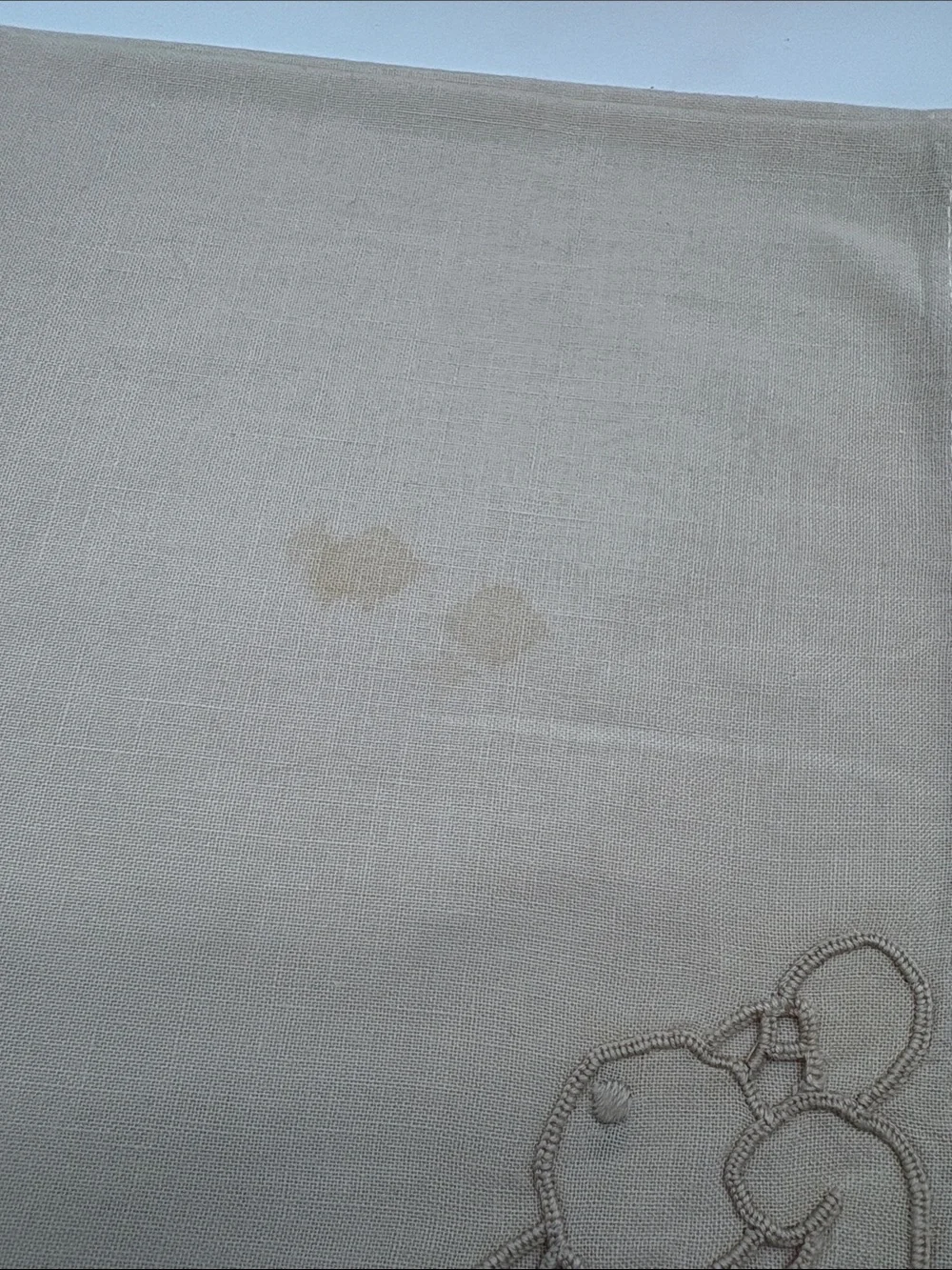 Vintage Deadstock Lot of 7 Cream Cotton Handmade Embroidery Lace Napkins 6x6
